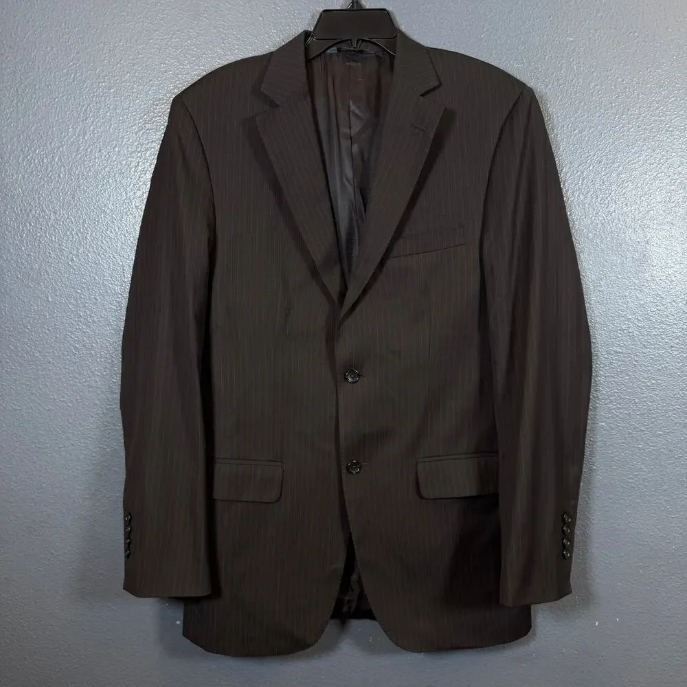 Pronto Uomo 39 long/33 waist grey suit jacket with pants 32/33 wool blazer 2 dot